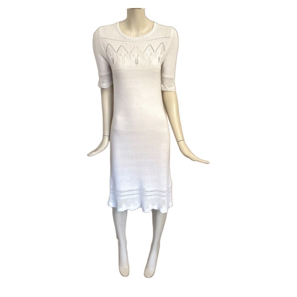 Malene Birger crochet midi dress, white
